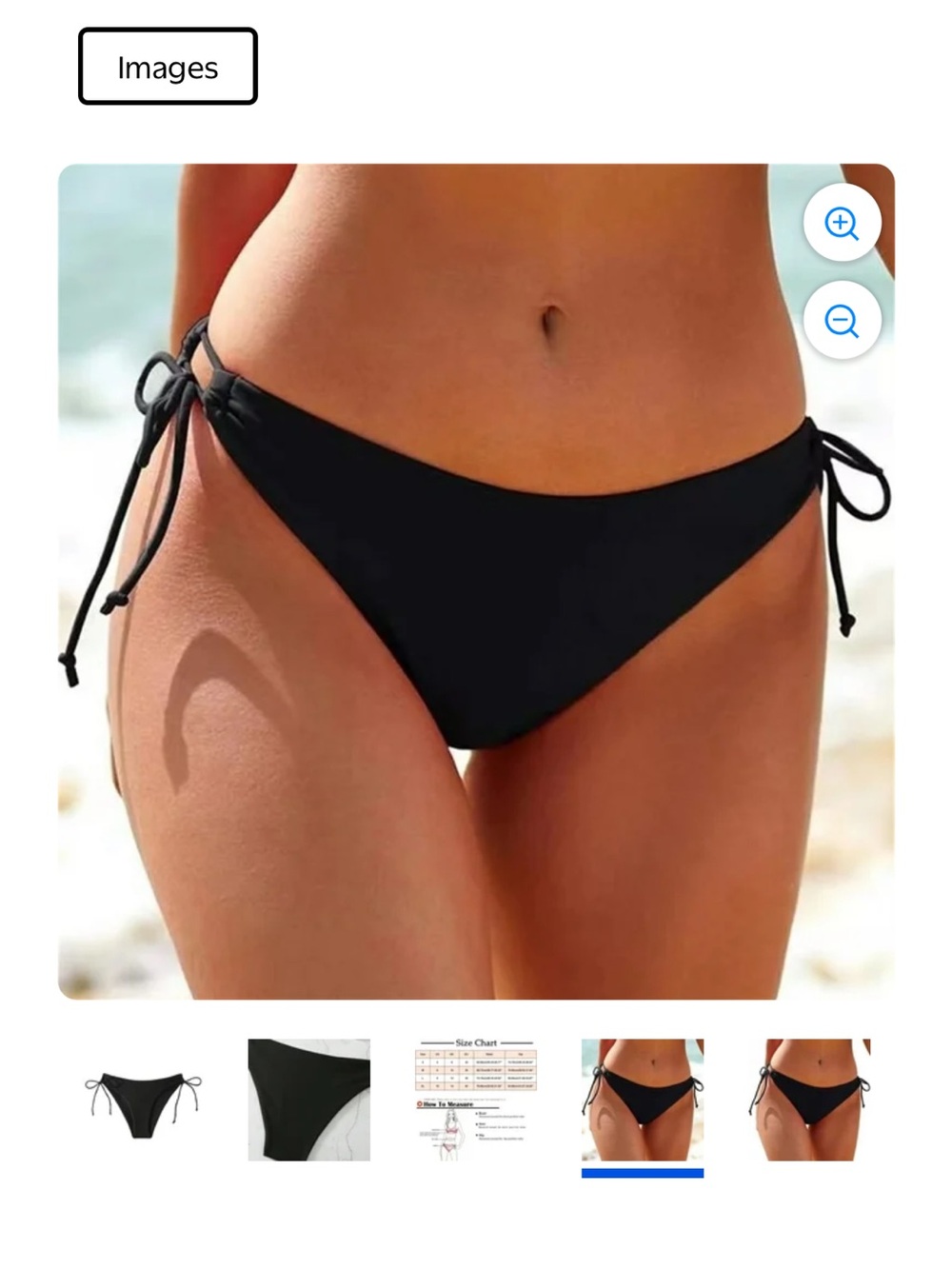 🖤5/$25 NEW Bikini Bottom with Side Ties swim black fits medium